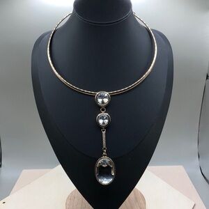 Erica Lyons Statement Style Crystal Round Collar Pendant Necklace.